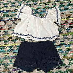 Kids Boho Top with Lace Shorts